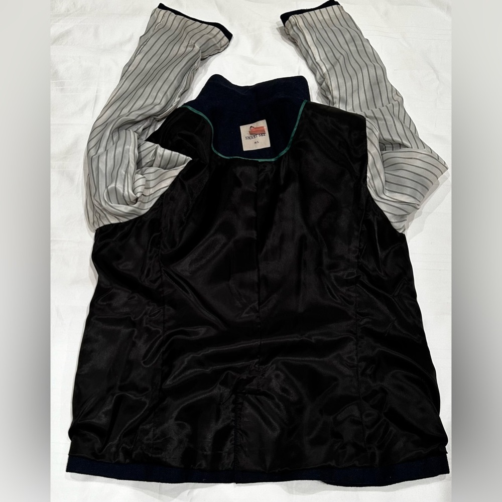 Smart Set Classic Single Breasted Wool/polyester Blend Herringbone Blazer Women - Picture 7 of 14
